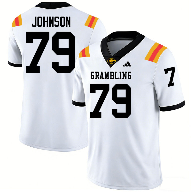 Grambling State Tigers #79 Gary Johnson College Football Jerseys,Uniforms-White